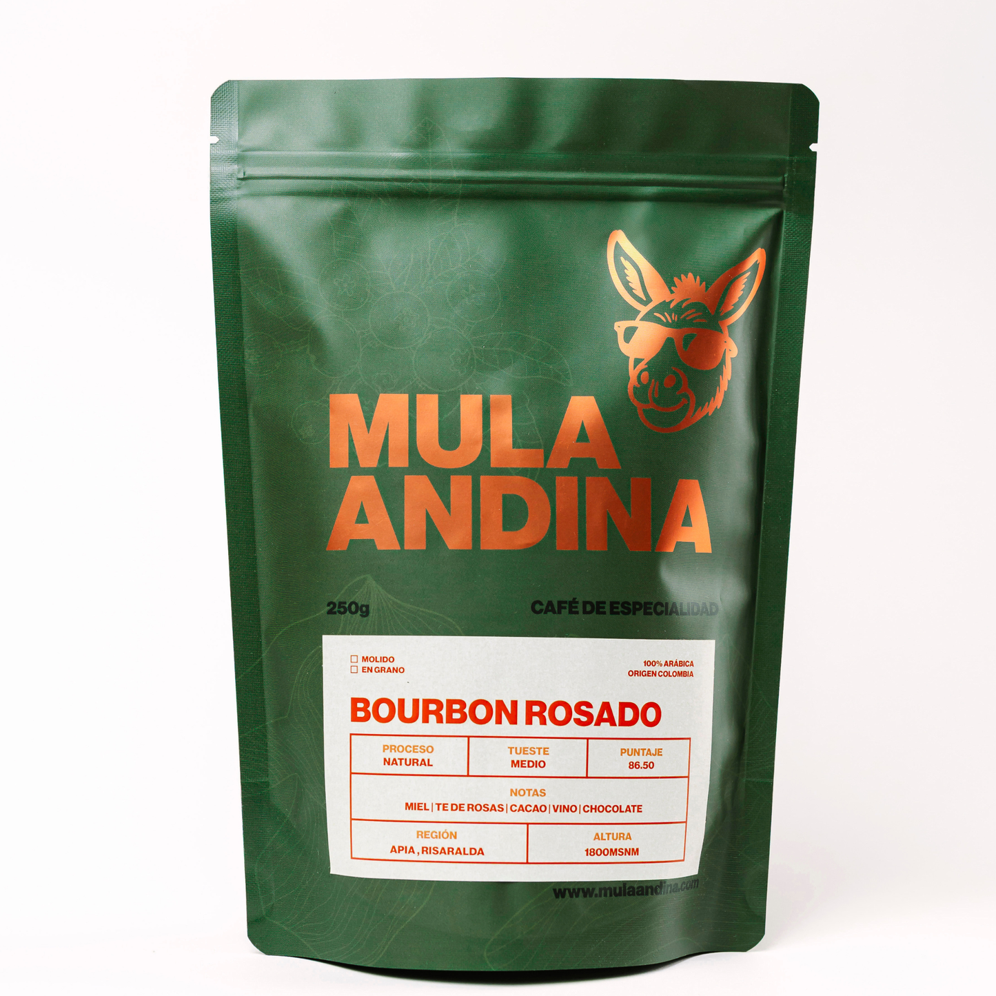 Café Bourbon Rosado Colombia Natural 86,5 Puntos | Café Especialidad – Mula Andina