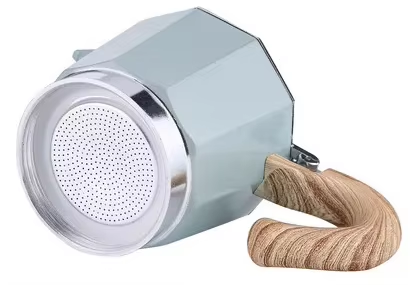 Cafetera Moka 3 Tazas Azul – Taza de espresso intenso preparada | Mula Andina Café