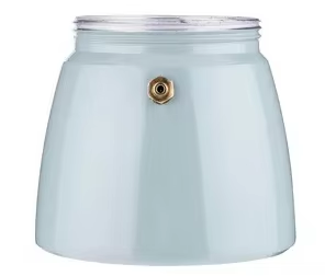 Cafetera Moka 3 Tazas Azul – Interior cámara filtro y válvula de seguridad | Mula Andina