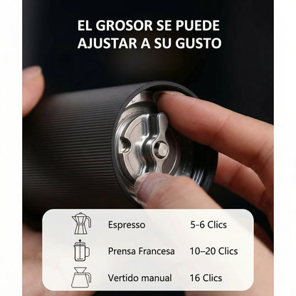 Molinillo Manual G1 – Depósito de granos y resultados de molienda | Mula Andina Café